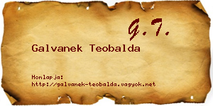 Galvanek Teobalda névjegykártya